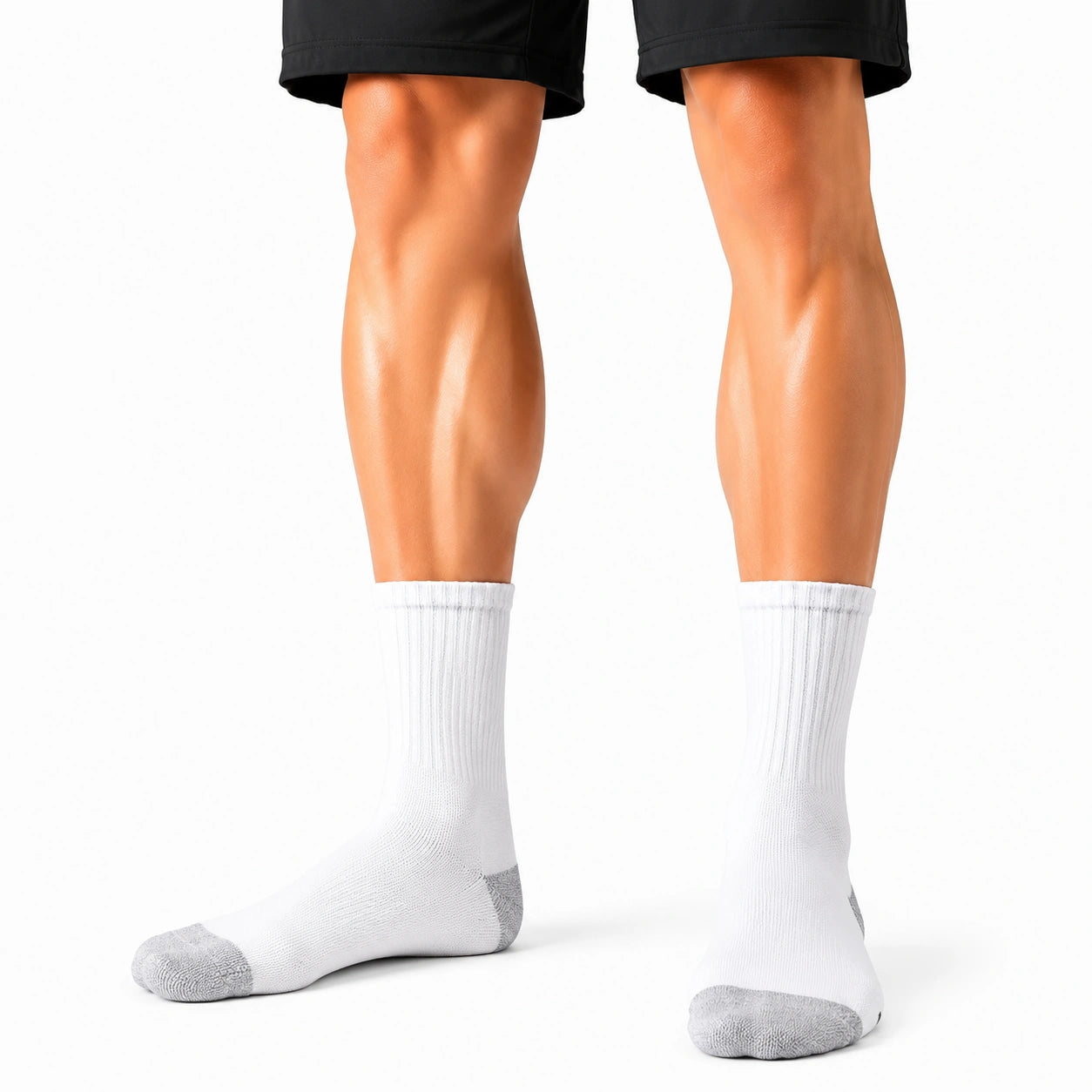 Calze sportive 35-38 bianche e grigie a costine per attività quotidiane