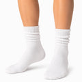 Calze a coste bianche 35-38 in maglia stile arricciato