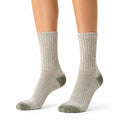 Calze a coste 39-42 in maglia beige e verde per uso quotidiano