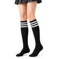Calze al ginocchio 35-38 in maglia nero e bianco a righe stile sportivo