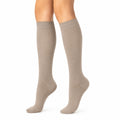 Calze al ginocchio 39-42 in maglia beige a coste