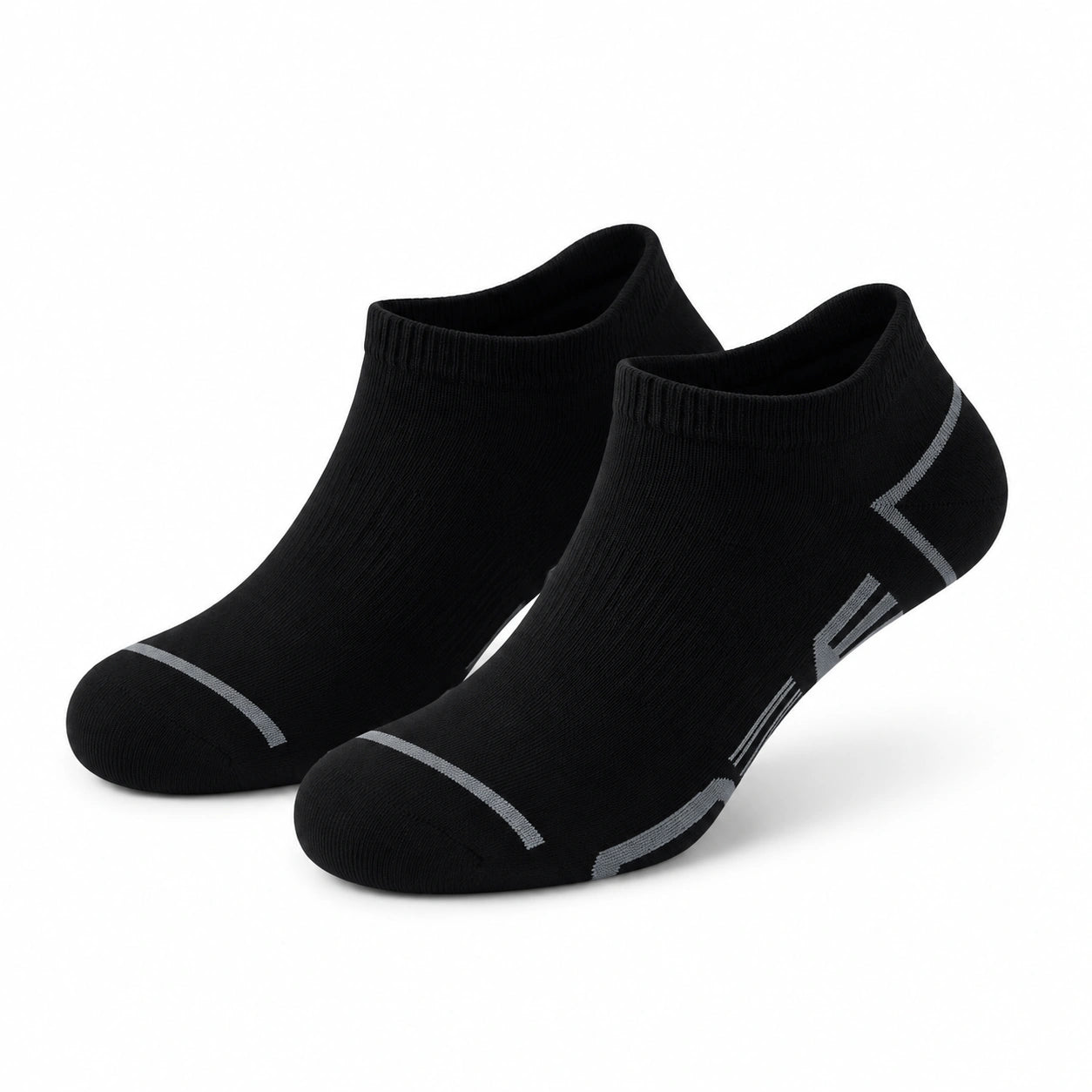 Calzini sportivi alla caviglia 35-38 in maglia neri e grigi - traspiranti ed elasticizzati