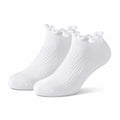 Calzini alla caviglia 35-38 in cotone bianco a coste con bordo ondulato
