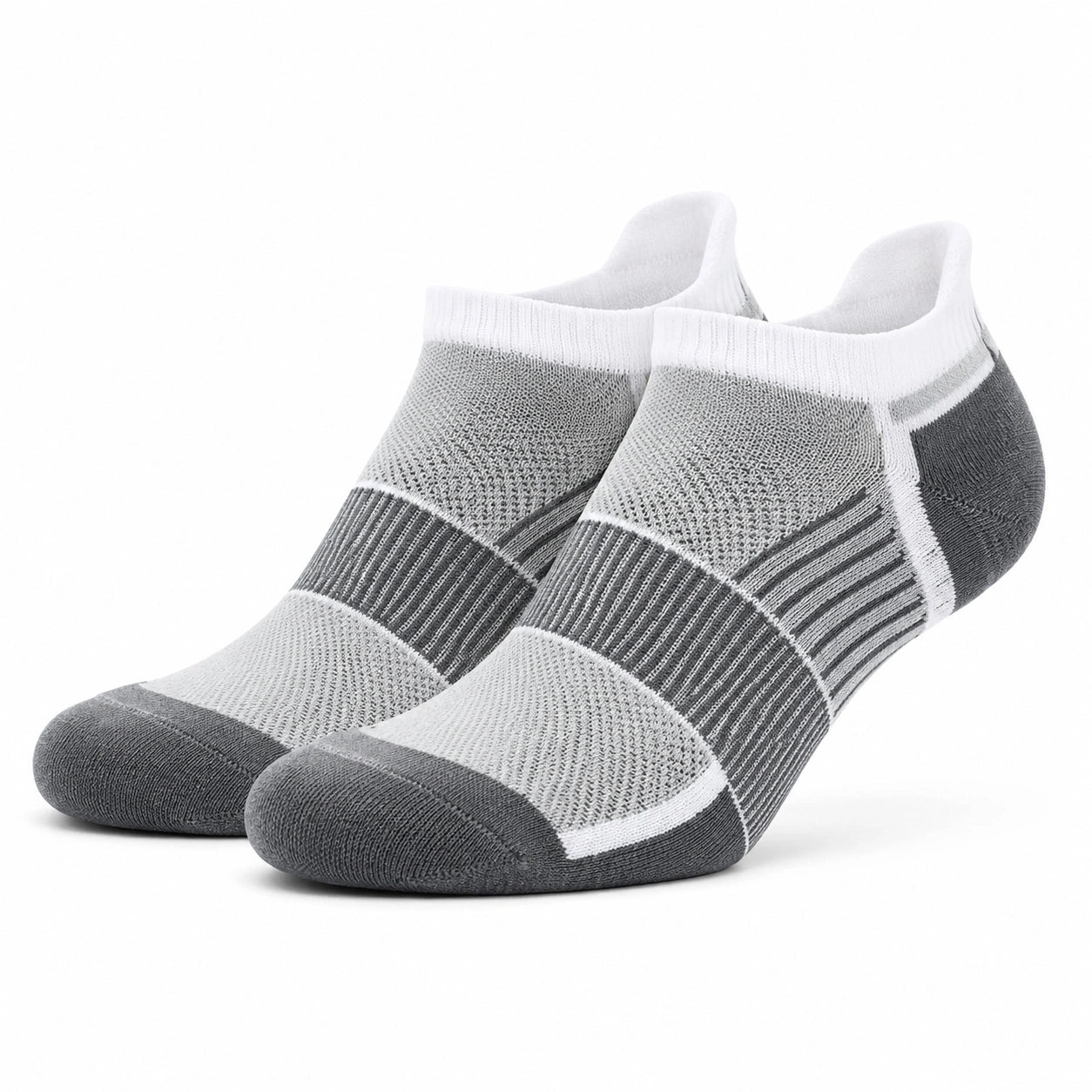 Calzini corti 39-42 in tessuto a maglia grigio bianco - design sportivo traspirante
