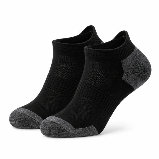 Calze sportive alla caviglia 43-46 in tessuto nero/grigio con rinforzi